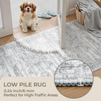 Restydon 2x12 Runner Rug Non Slip,Washable Hallway Runner Rug,Grey