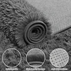 8x10 Fluffy Shag Area Rugs for Living Room Bedroom: Soft Plush Carpet Grey