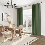Guken Olive Green 100% Blackout Curtains 72 Inch Length 2 Panels Set for Living Room Bedroom Back Tab Thermal Insulated Black Out Linen Drapes Room Darkening Window Curtains 72 Inches Long
