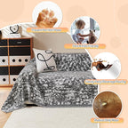 MYSKY HOME Couch Covers for 3 Cushion Couch Sofa, Chenille L Shape Sectional Couch Cover - Pet-Friendly, Machine Washable, Non-Slip Sofa Protector for Dogs, Kids, 71"x118", Grey Blur Mottling