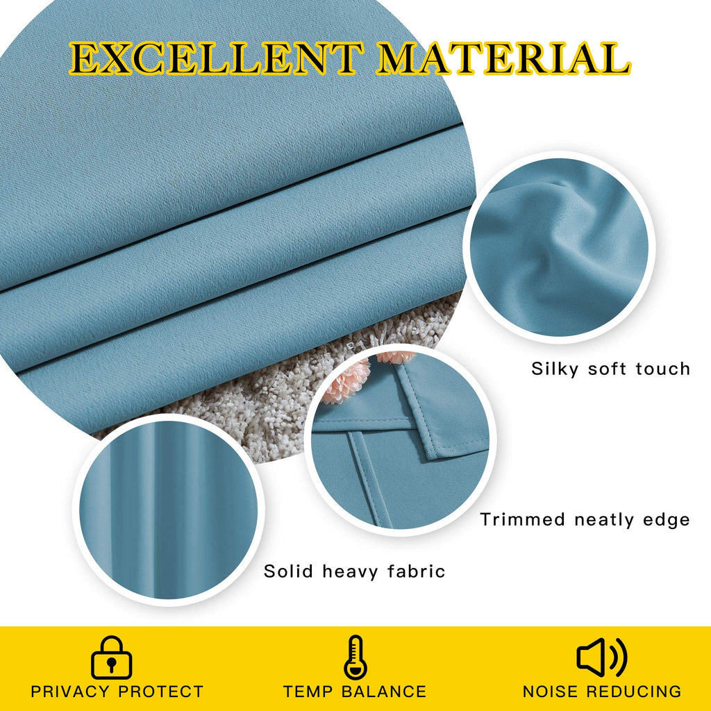 NICETOWN Room Darkening Curtain Panels - Window Treatment Thermal Insulated Grommet Light Blocking Curtains Drapes for Bedroom/Home Office (2 Panels, 46 by 54, Teal Blue)