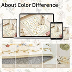 Soalmost Dog 9x12 Area Rugs for Living Room, Washable Animal Soft Rug Beige