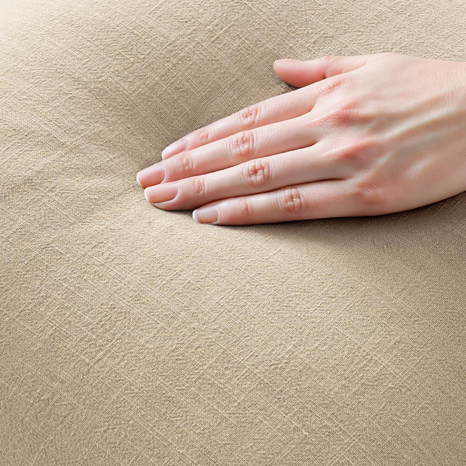 MIULEE Boho Linen Fringe Decorative Lumbar Throw Pillow Covers Beige 12x20