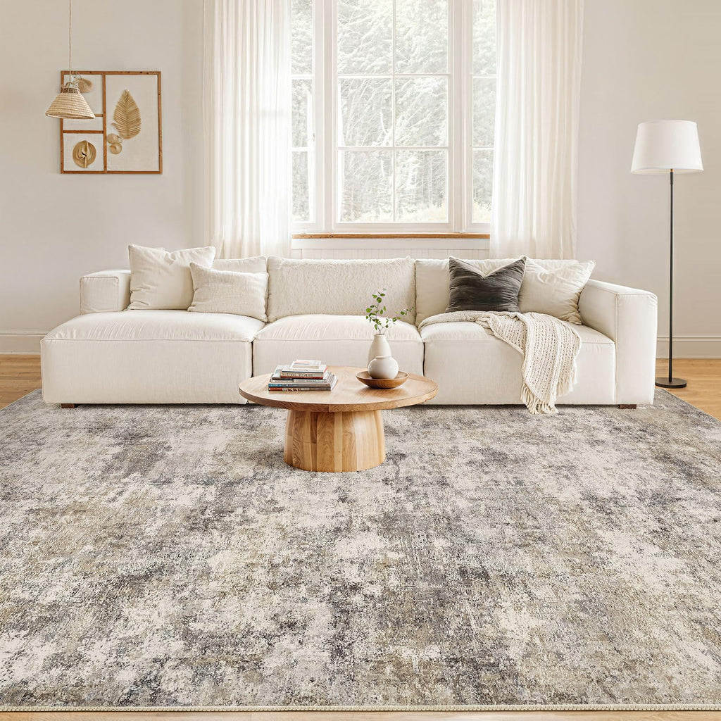 Nakagishi Boho 9x12 Area Rug Living Room Rugs Machine Washable Brown Grey