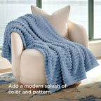 Bedsure GentleSoft Fall Throw Blanket for Couch - Cozy Soft Blankets for Women, Cute Small Throws for Girls, Blue, 50x60 Inches