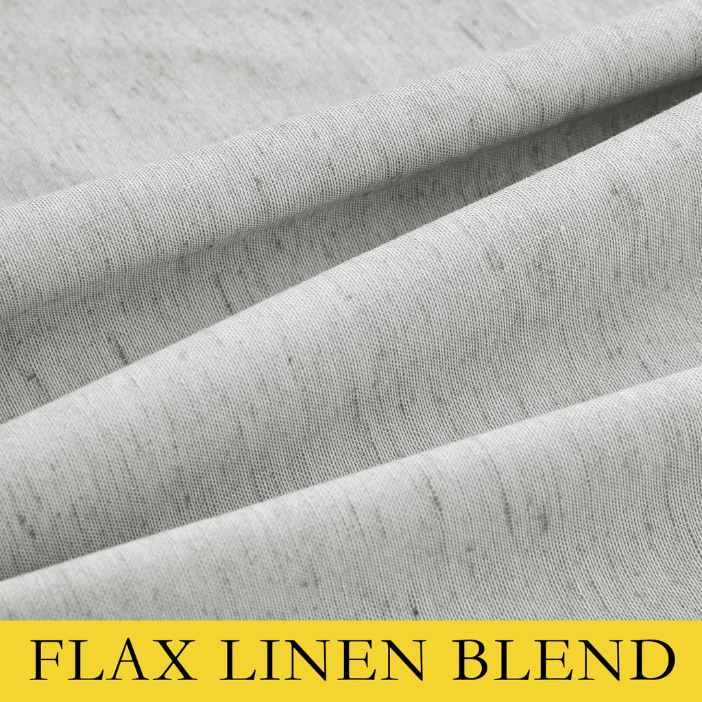 NICETOWN Grey Long Linen Full Shade Panels, 62" Wide x 95" Long, Pair of Thermal Insulated & Energy Efficiency Blackout Curtains for Living Room Windows, Lined Silky Performance Window Dressing