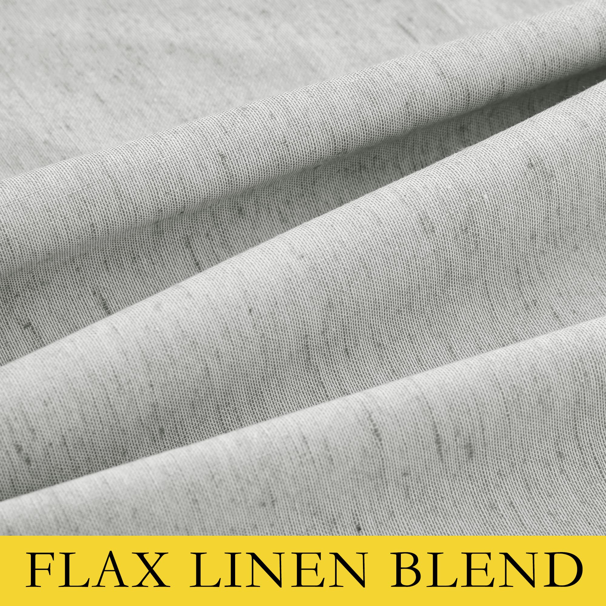 NICETOWN Grey Long Linen Full Shade Panels, 62" Wide x 95" Long, Pair of Thermal Insulated & Energy Efficiency Blackout Curtains for Living Room Windows, Lined Silky Performance Window Dressing