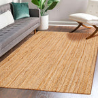Hausattire Jute Braided Area Rug, Natural, 3x5 ft