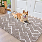 OLANLY Front Door Mat, Non-Slip Rubber Backing, Dirt Resistant and Absorbent, Washable, Easy to Clean Low-Profile Indoor Doormat for Back Door, Entryway, Inside Entrance, 40x32, Khaki