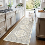 Restydon Runner Rug 2x8 Runners for Hallways Non Slip Washable Rugs, Beige