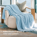 Bedsure Soft Twin Blanket for Bed Decor Gifts Light Blue 60"x80"