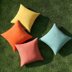 MIULEE Pack of 4 Decorative Outdoor Throw Pillow Covers Linen Waterproof Pillow Covers Farmhouse Cushion Cases for Halloween Patio Garden Tent Balcony Couch Sofa 18x18 inch Orange Teal