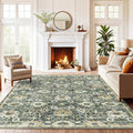 AMADA HOMEFURNISHING 5x7 Area Rugs, Washable Living Room Rug Low-Profile with Non-Slip Backing & Durable Edge Binding, Vintage 5x7 Rugs for Living Room, Bedroom, Dining Room