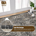 Washable Area Rug 3' x 5 ' Vintage Traditional Persian Mat - Foldable Distressed Non-Slip Machine Washable Carpet for Living Room Bedroom Kitchen Home Decor - Ebony and Taupe