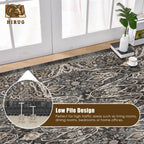 Washable Area Rug 8' x 10' Vintage Traditional Persian Mat - Foldable Distressed Non-Slip Machine Washable Carpet for Living Room Bedroom Kitchen Home Decor - Ebony and Taupe