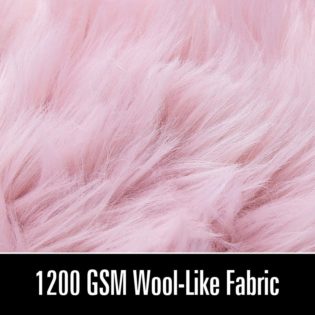 LOCHAS Soft Fluffy Faux Fur Rugs for Bedroom Bedside Rug 2x5 Feet, Pink