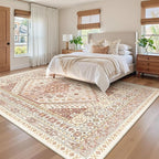 zesthome 8x10 Area Rugs for Living Room,Non-Slip Backing Washable Rugs,Vintage Large Area Rug，Stain Resistant Home Decor Rug