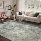 BEIMO Area Rugs 8x10 for Living Room Bedroom, Modern Abstract Machine Washable Rug, Large Soft Low Pile Floor Carpet with Non Slip Backing for Dining Room, Light Gray Blue
