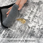 2x6 Abstract Kitchen Runner Rug - Washable Non-Slip Hallway Bedroom Carpet Low Pile Laundry Entryway Rugs with Non Slip Rubber Backing Modern Home Decor Mat for Dining Room Bathroom (2x6 Black/Grey)