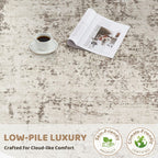UERMEI 10x12 Washable Area Rug - Neutral Modern Abstract Living Room Rugs, Non-Slip Soft Large Indoor Floor Carpet for Bedroom Home Office & Under Dining Table Decor, Dark Brown