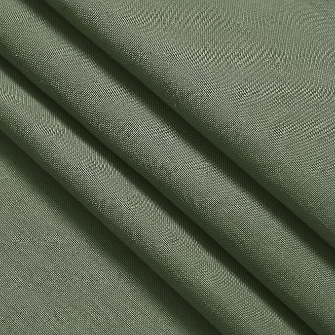 Nanspring Olive Green Linen Blend Semi Sheer Light Filtering Curtains 78 Inches Long 2 Panel Set Pocket Back Tab Privacy Home Decor Curtain Drapes for Bedroom Living Room 52x78