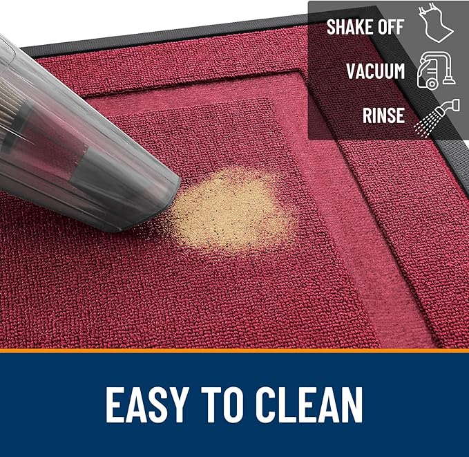 OLANLY Front Door Mat Outside 47x23, All-Season Heavy-Duty Rubber Doormat