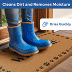 Barnyard Designs Natural Coco Coir Non-Slip Doormat (17x30, Welcome Paws)