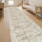Soalmost Hallway Runner Rug 2'6"x10' Non-Slip Runners for Kitchen Brown