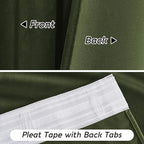 RYB HOME Olive Green Velvet Curtains 63 inches Length with Hook Tape, Thermal Insulated Privacy Protect Decorative Drapes for Bathroom Window, W 42 x L 63 inches, 2 Panels Set