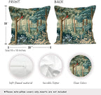 Rustic Spring Forest Green Pillow Covers 18x18 Set of 4, Cottagecore Forest Nature Botanical Wildflower Decorative Throw Pillow Covers for Sofa Bed Bedroom Living Room
