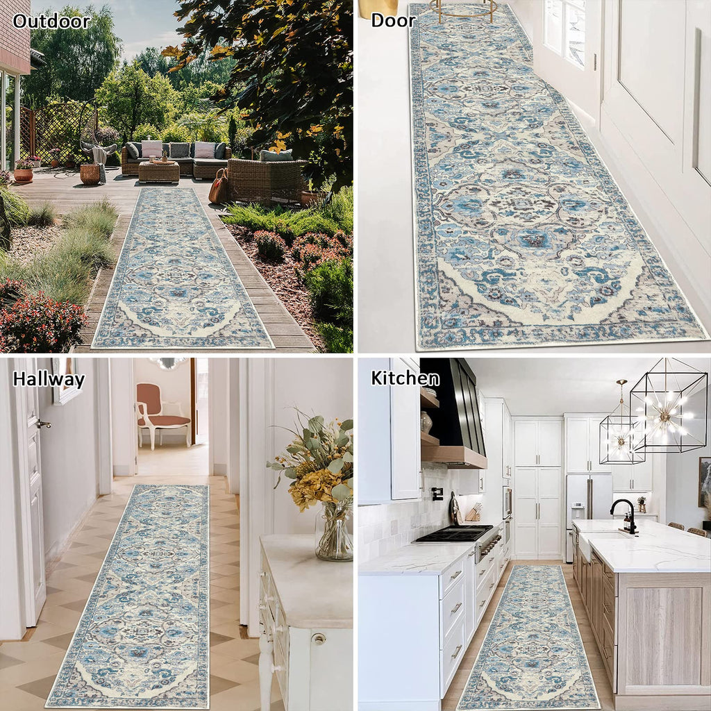 HEBE Hallway Runner Rug 2'x8', Washable Non Slip Kitchen Rug Runner