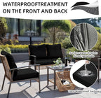 12Pcs Outdoor Cushion Covers, Patio Cushion Covers,Stretch Elastic Slipcovers, Replacement Washable & Reusable Furniture Protector for Patio Couch (Black,Cover Only)
