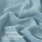 LAMIT 40 Inch Length Linen Curtains for Small Windows Over Silk 2 Panels