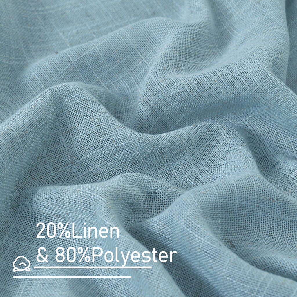 LAMIT Semi Sheer Linen Curtains 63 Inch for Living Room 52 x 63 Inch