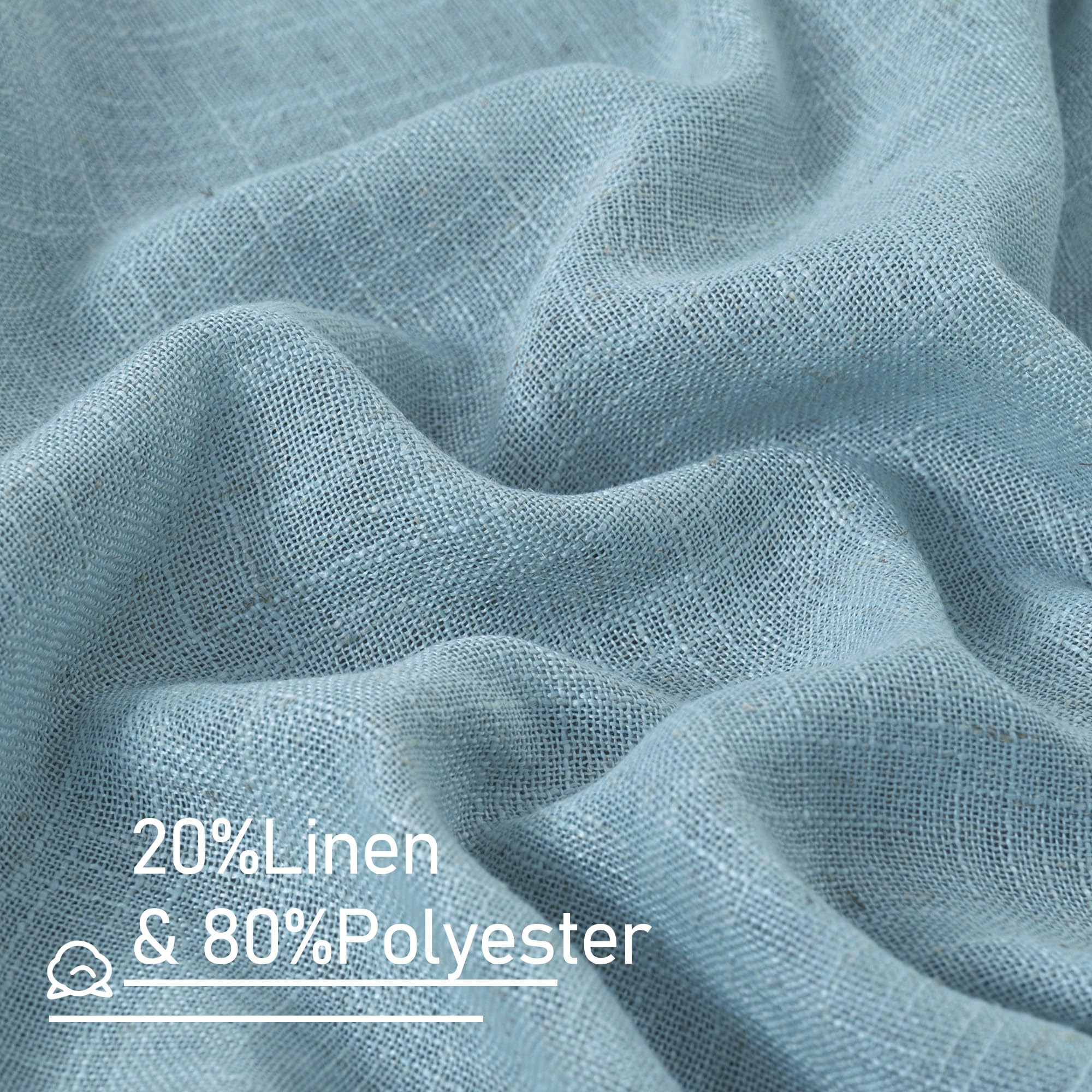 LAMIT Semi Sheer Linen Curtains 63 Inch for Living Room 52 x 63 Inch