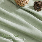 Nanspring Mist Sage Linen Curtains Semi Sheer 96 Inches Long 2 Panels Set for Living Room Back Tab Rod Pocket Light Filtering Drape for Bedroom Modern Farmhouse Coastal Decor Protect Privacy 52x96