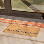 KANKUN Coco Coir Door Mat with Heavy Duty Backing, Welcome Doormat (17" x 30"), Doormat Entrance (Welcome1-1Pack)