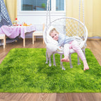 Small Tie-Dyed Area Rug for Bedroom 3x5 Mini Green Fluffy Rug Mat Bedside Throw Rug for Kids Room Boys Teens Nursery Baby Dorm Living Room Home Decor Aesthetic Carpets