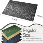 Grey Leaves Outdoor Indoor Entrance Door mat, Absorbent Durable Heavy Duty Welcome Front Door Mat,Thick Natural Rubber Back,Easy Clean Entryway Mat 47x32 Inch, Low Profile