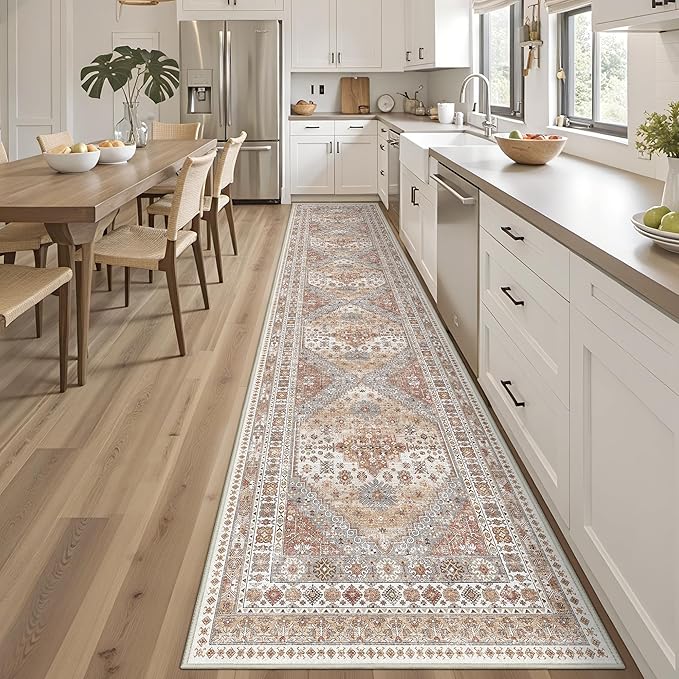 Restydon 3x14 Long Runner Rugs for Hallway Vintage Washable Rug, Orange