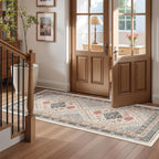 Restydon Runner Rug 2x6, Non Slip Washable Rugs for Hallways,Blue/Red/Multi