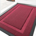 OLANLY Front Door Mat Indoor Outdoor Entrance, Waterproof All-Season, All-Weather Doormat, Sturdy Natural Rubber, Low Profile, Easy Clean Patio Porch Entryway Mat, 33x21, Burgundy
