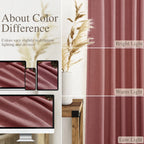 Canyon Rose Linen Curtains 102 Inches Long Rod Pocket Back Tab Drapes 2 Panels Set for Living Room Sheer Light Filtering Semi Sheer Dusty Rose Curtain 102 Length for Patio Sliding Glass Door 52x102