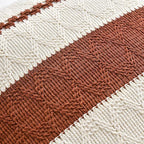 Fancy Homi Set of 1 Rust Boho Decorative Throw Pillow Covers 18x18 Inch for Couch Bed Sofa, Aesthetic Modern Organic Fall Room Decor, Soft Cotton Cute Terracotta Textured Farmhouse Cushion Case