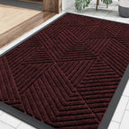 Smiry Front Door Mat Outside Entrance, Low Profile Rubber Doormat, 35x23