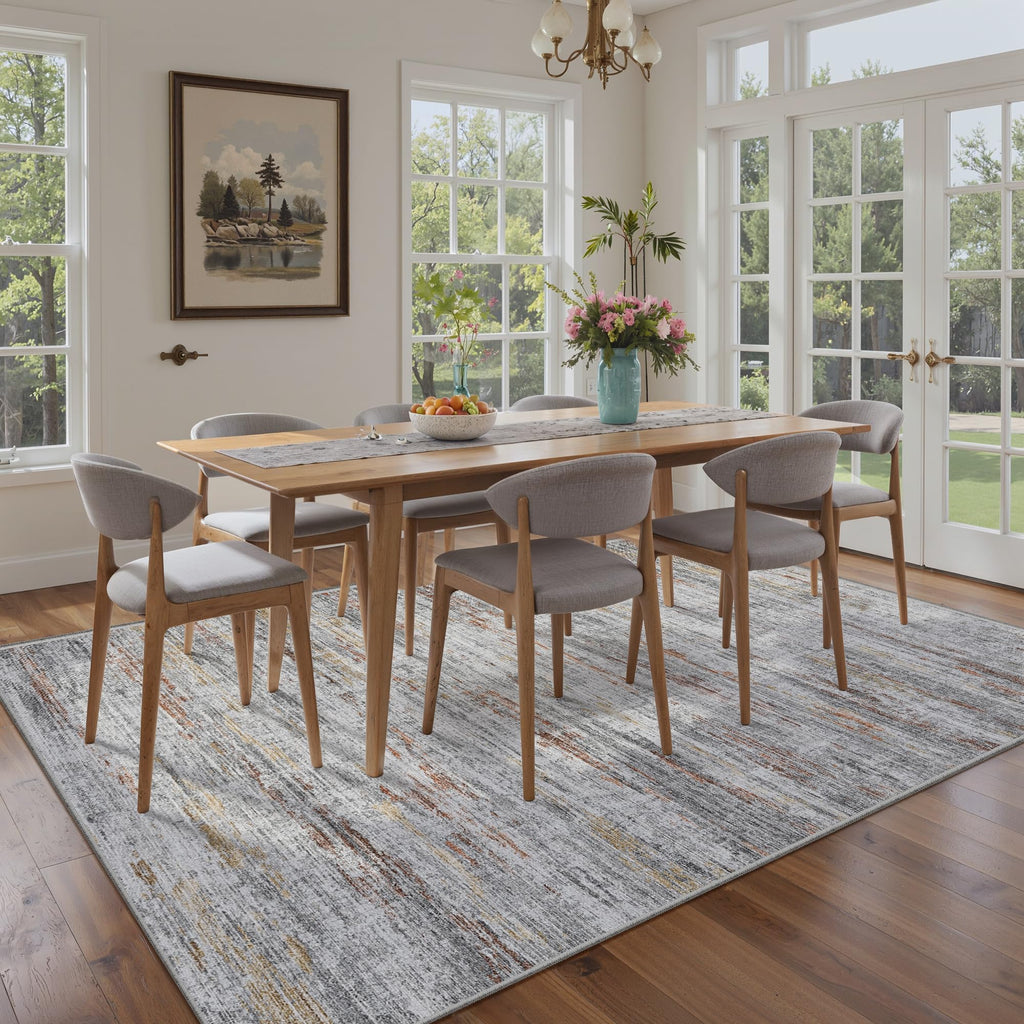 Washbale Rugs 3x5 Ultra Soft Area Rug, Non Slip Indoor Entryway Rugs, Stain Resistant Area Rugs for Living Room Dining Bedroom，Modern Abstract Home Decor Small Rug