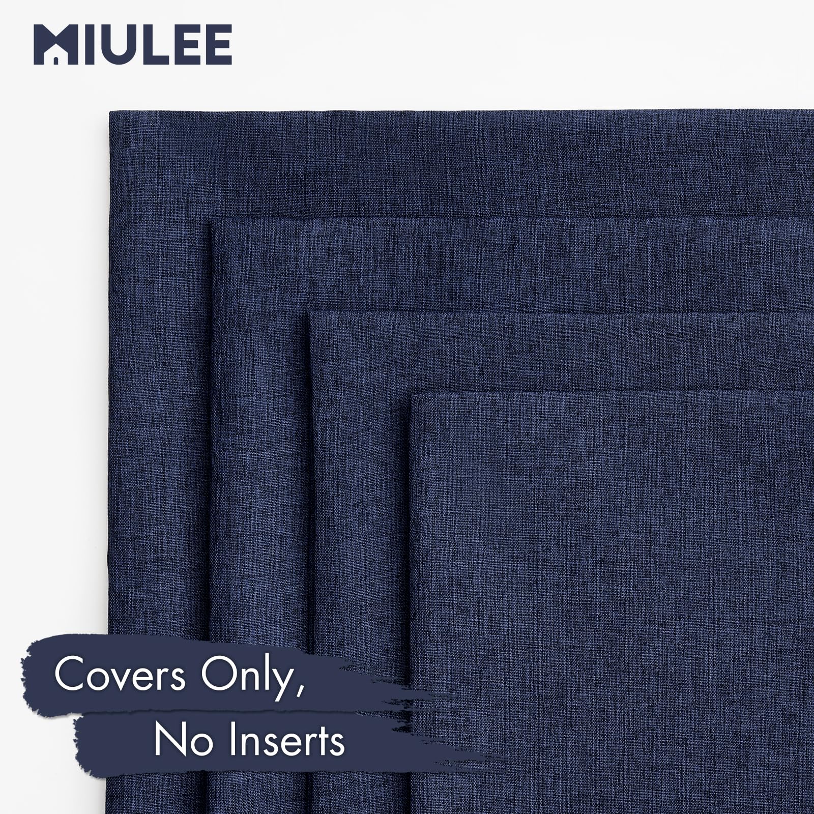 MIULEE Pack of 4 Decorative Outdoor Throw Pillow Covers Linen Waterproof Pillow Covers Summer Farmhouse Cushion Cases for Patio Garden Tent Balcony Couch Sofa 18x18 Inch Navy