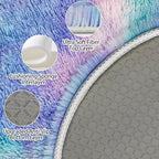 4x4 ft Tie Dye Rainbow Round Rug for Bedroom Room Fluffy Circle Rug Furry Carpet Shaggy Circular Fuzzy Washable Non-Slip Large Area Rug Soft Indoor for Living Room Cute Aesthetic Home Decor