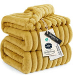 Bedsure GentleSoft Yellow Fleece Blanket for Couch - Cozy Soft Blankets for Women, Cute Small Throws for Girls, 90x90 Inches