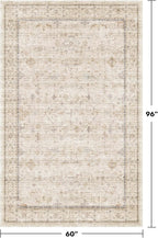 Hazo Haus Ivory 5x8 Area Rug for Bedroom, Home Office, Washable Non Slip Dinning Rugs for Under Table, Soft Low Pile Neutral Farmhouse Boho Living Room Décor